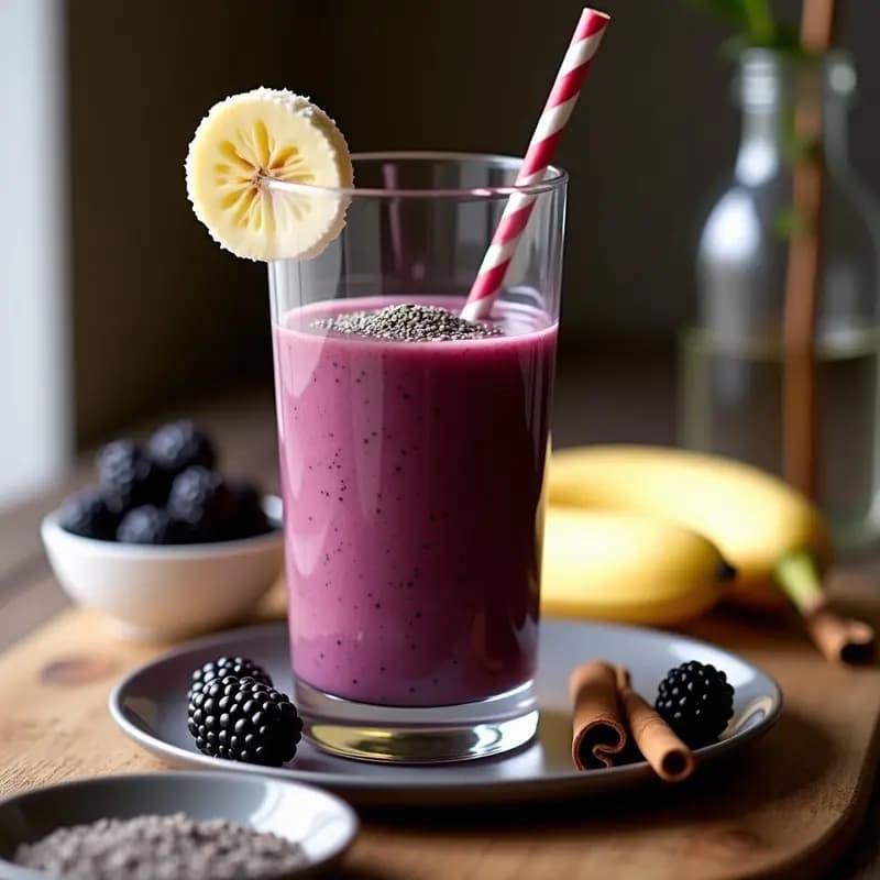 Smoothie de Mora y Chía: Receta Detox en 5 Minutos con Alto Fibra