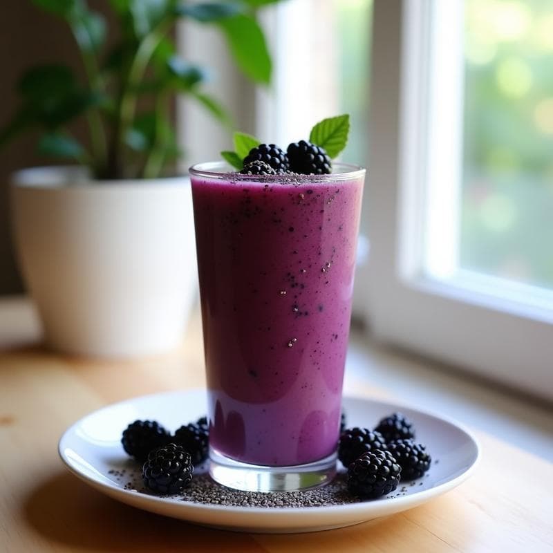 Smoothie de Mora y Chía: Receta Energizante y Alta en Antioxidantes en 5 Minutos