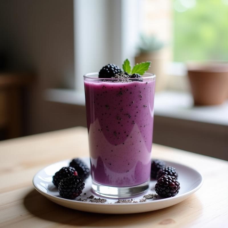 Smoothie de Mora y Chía con Probióticos: Receta Energética y Digestiva en 5 Minutos