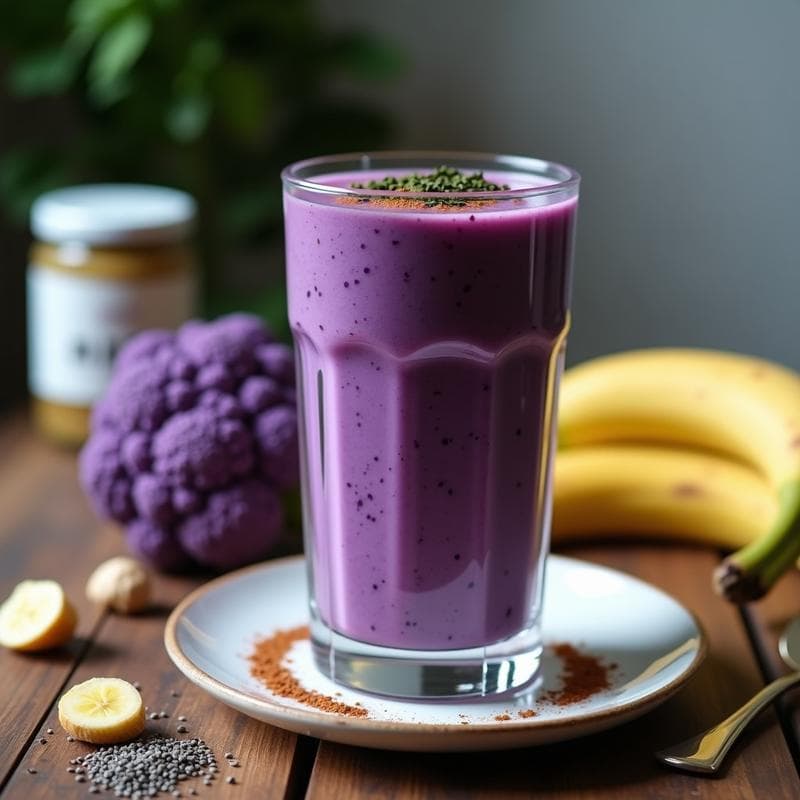Smoothie Morado de Coliflor: Receta con Umami y Antioxidantes en 5 Minutos