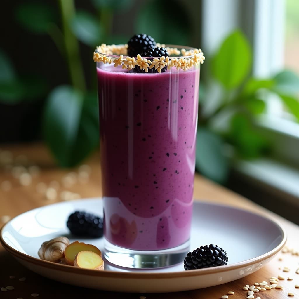 Smoothie de Moras Silvestres y Kéfir de Agua: Bebida Antioxidante para el Sistema Inmunológico