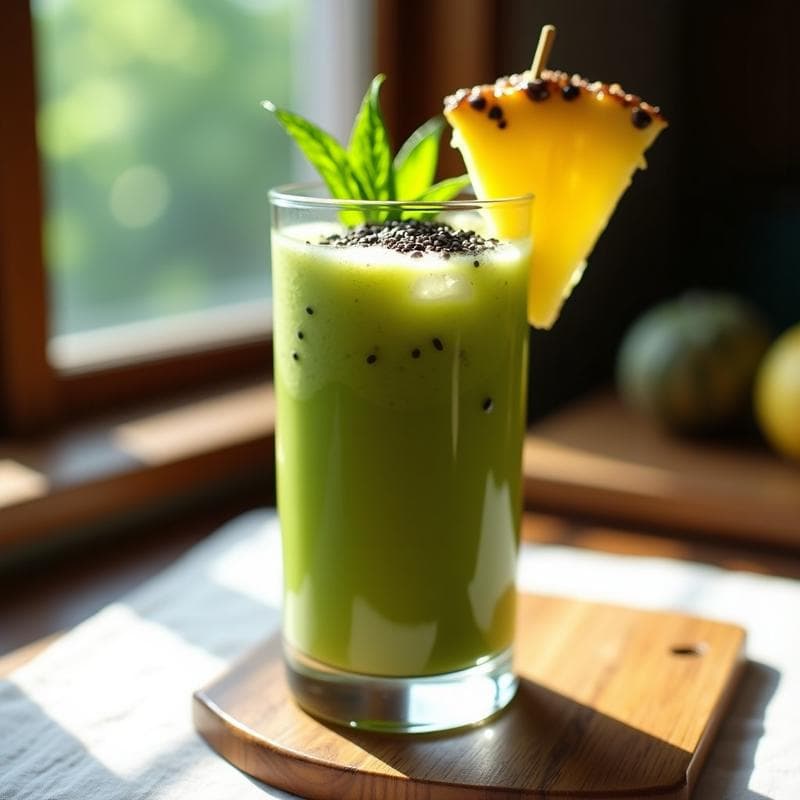 Smoothie de Moringa y Piña con Chía: Bebida Detox y Energética para el Verano
