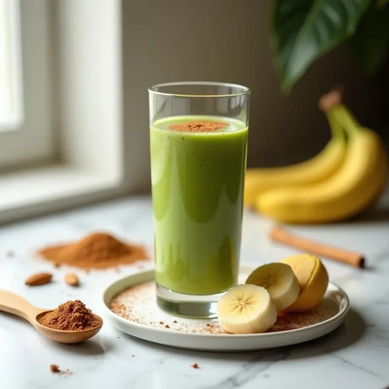 Smoothie de Moringa, Plátano y Almendras con Canela de Ceilán: Bebida Superalimento