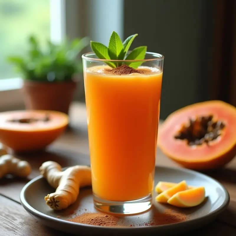 Smoothie de Papaya y Gengibre: Bebida Tropical Detox para el Desayuno