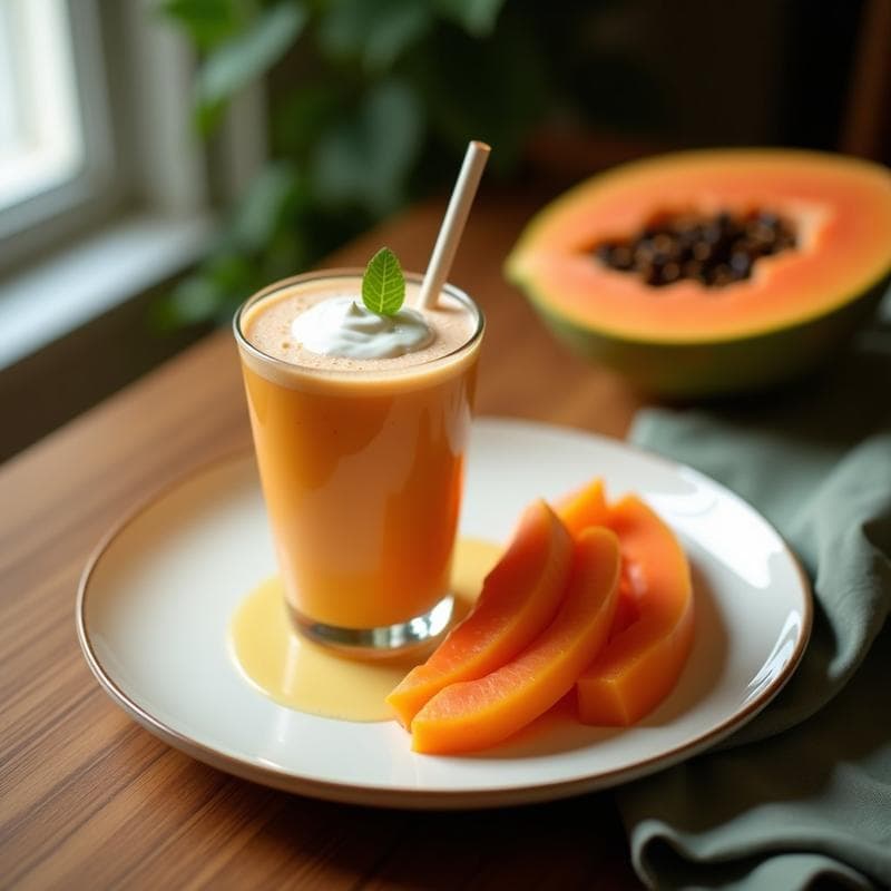 Smoothie de Papaya y Jengibre con Yogur de Coco: Bebida Tropical Keto