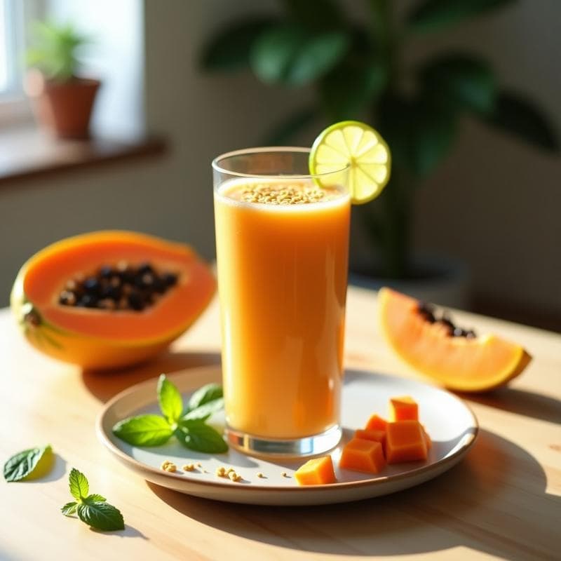 Smoothie de Papaya y Semillas de Lino: Bebida Detox para la Piel en 5 Minutos