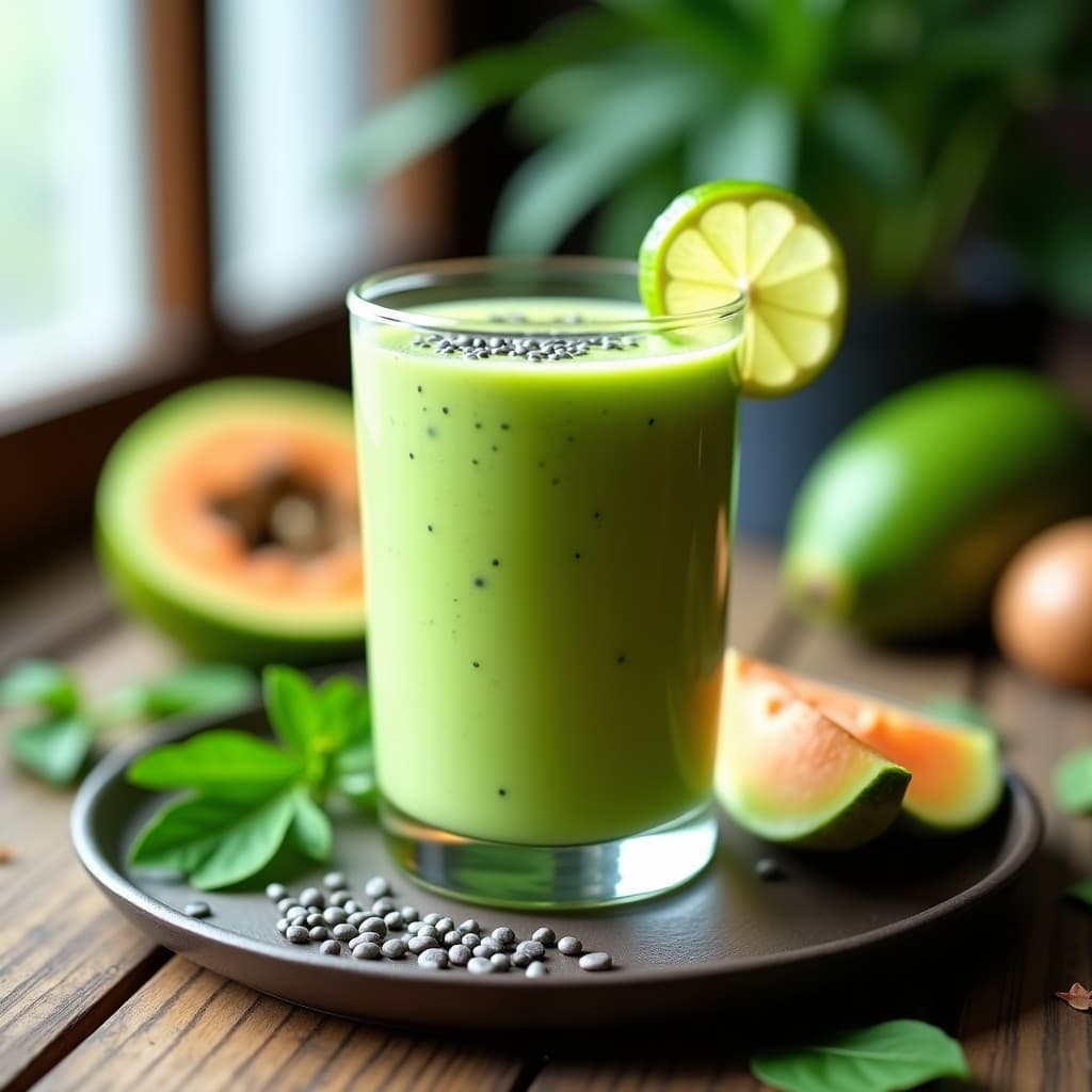 Smoothie de Papaya Verde y Semillas de Moringa: Batido Detox y Energético en 5 Minutos