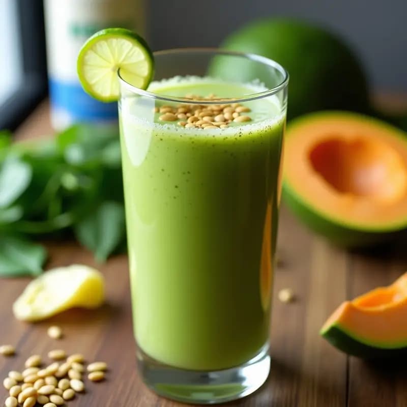 Smoothie de Papaya Verde y Semillas de Calabaza: Bebida Desintoxicante Keto en 5 Minutos