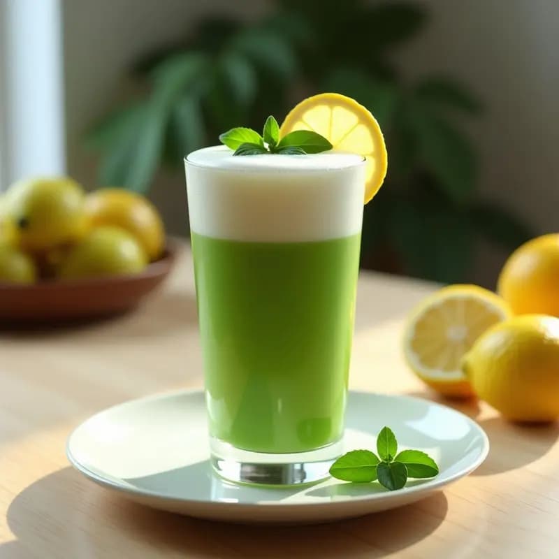 Smoothie de Pepino y Albahaca con Espuma de Limón: Bebida Detox y Refrescante en 5 Minutos