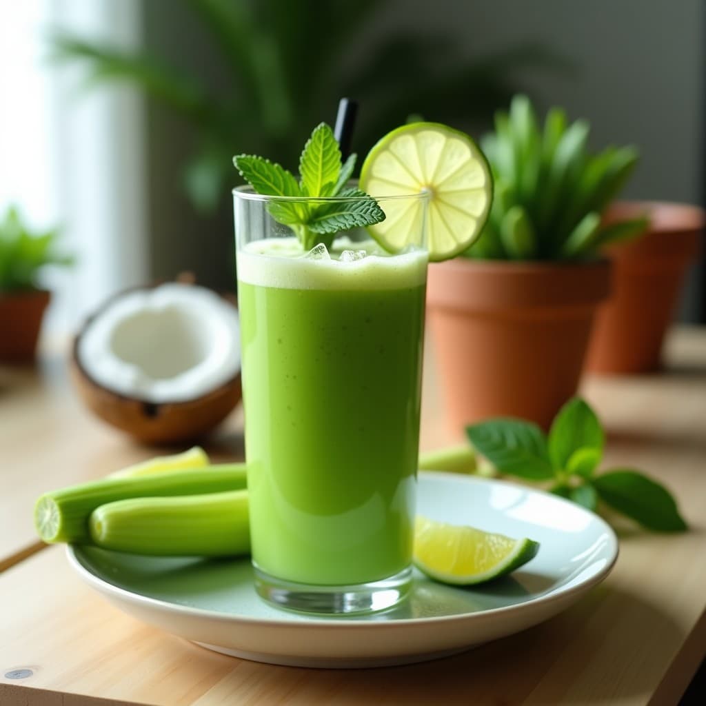 Smoothie de Pepino, Apio y Jugo de Noni: Bebida Detox Hawaiana en 5 Minutos