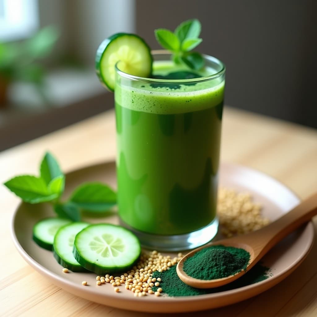 Smoothie de Pepino y Espirulina: Bebida Detox Vegana para Depuración Hepática