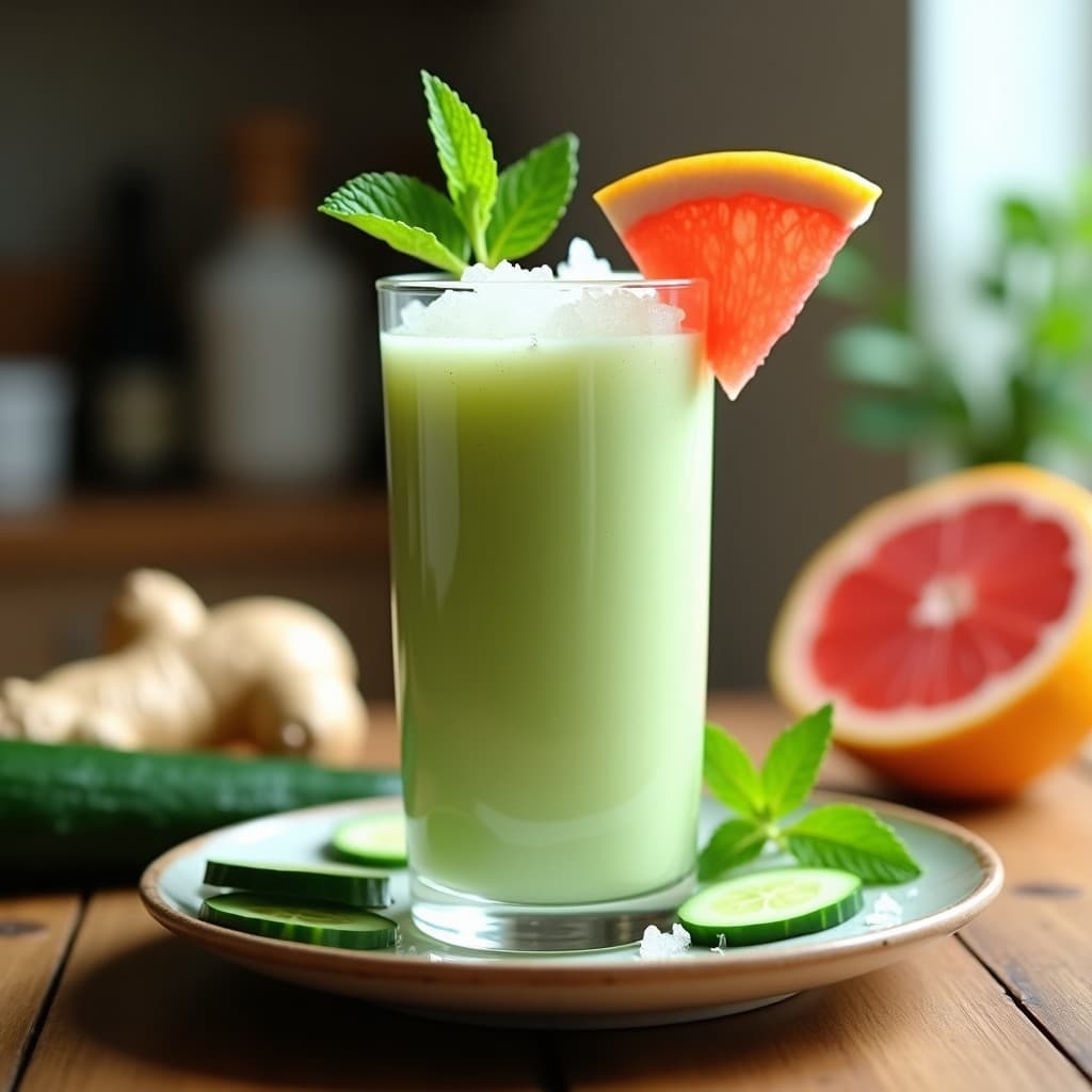 Smoothie de Pepino y Jengibre con Zumo de Pomelo: Bebida Detox y Depurativa en 5 Minutos