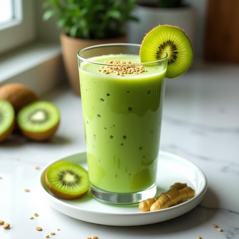 Smoothie de Pepino y Kiwi con Jengibre: Bebida Desintoxicante para la Piel