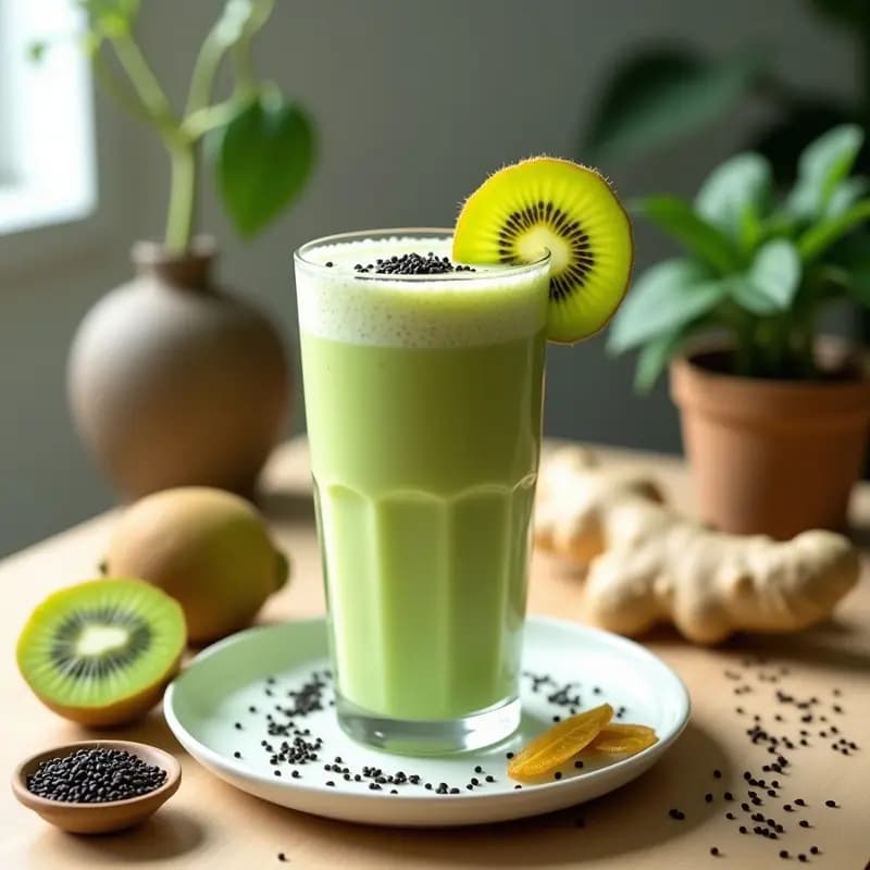 Smoothie de Pépino de Mar y Kiwi: Bebida China Detox y Rica en Colágeno