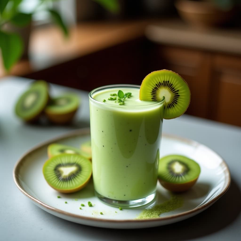 Smoothie de Pépino de Mar y Kiwi con Espirulina: Bebida Marina Antioxidante