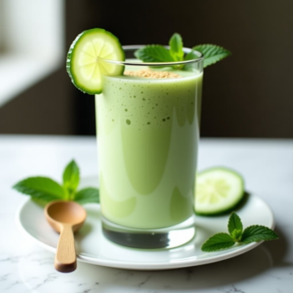 Smoothie de Pepino y Mentolado con Linaza: Bebida Detox para la Digestión