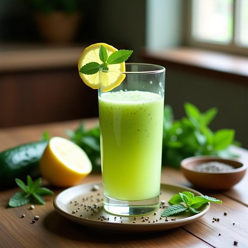 Smoothie de Pepino, Mentole y Limón: Bebida Desintoxicante para el Hígado