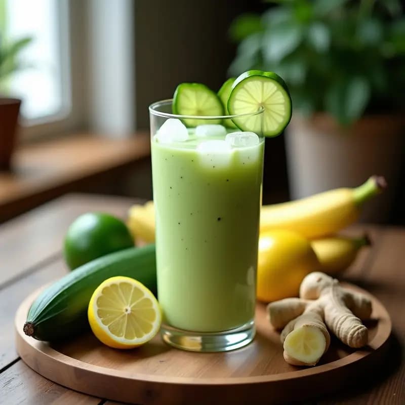 Smoothie de Pepino y Plátano con Jengibre: Bebida Andrésa Energética Sin Lácteos