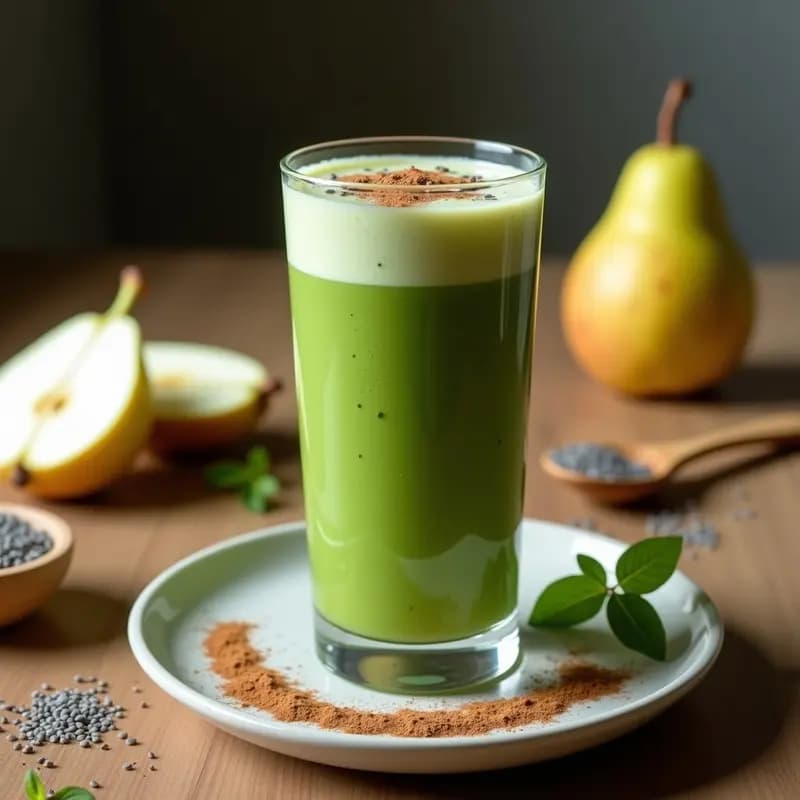 Smoothie de Pera y Espirulina con Leche de Cáñamo: Batido Energético Vegano