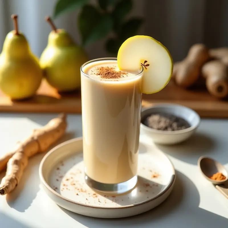 Smoothie de Pera y Ginseng: Bebida Coreana Energizante y Antiinflamatoria