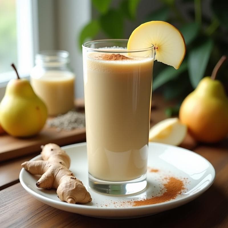 Smoothie de Pera, Jengibre y Kéfir de Agua: Bebida Probiótica y Digestiva en 5 Minutos