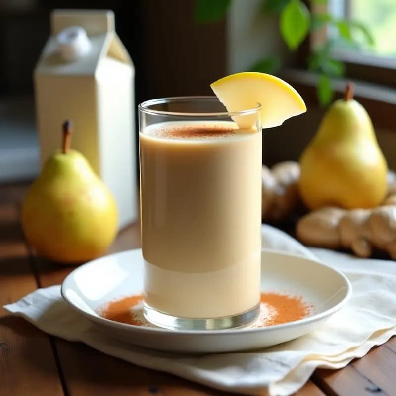 Smoothie de Pera y Jengibre con Leche de Anacardos: Bebida Antiinflamatoria Sin Lácteos