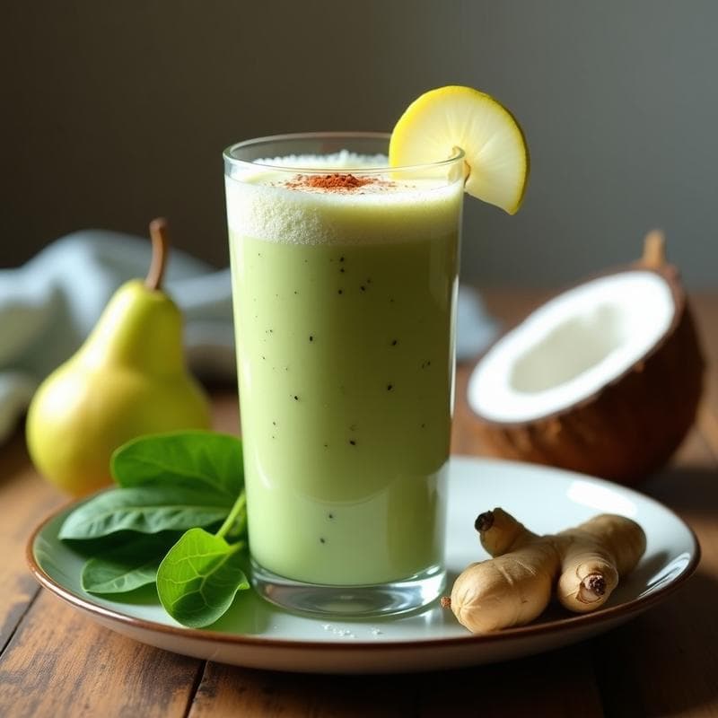 Smoothie de Pera y Jengibre: Bebida Desintoxicante sin Lácteos con Toque Picante