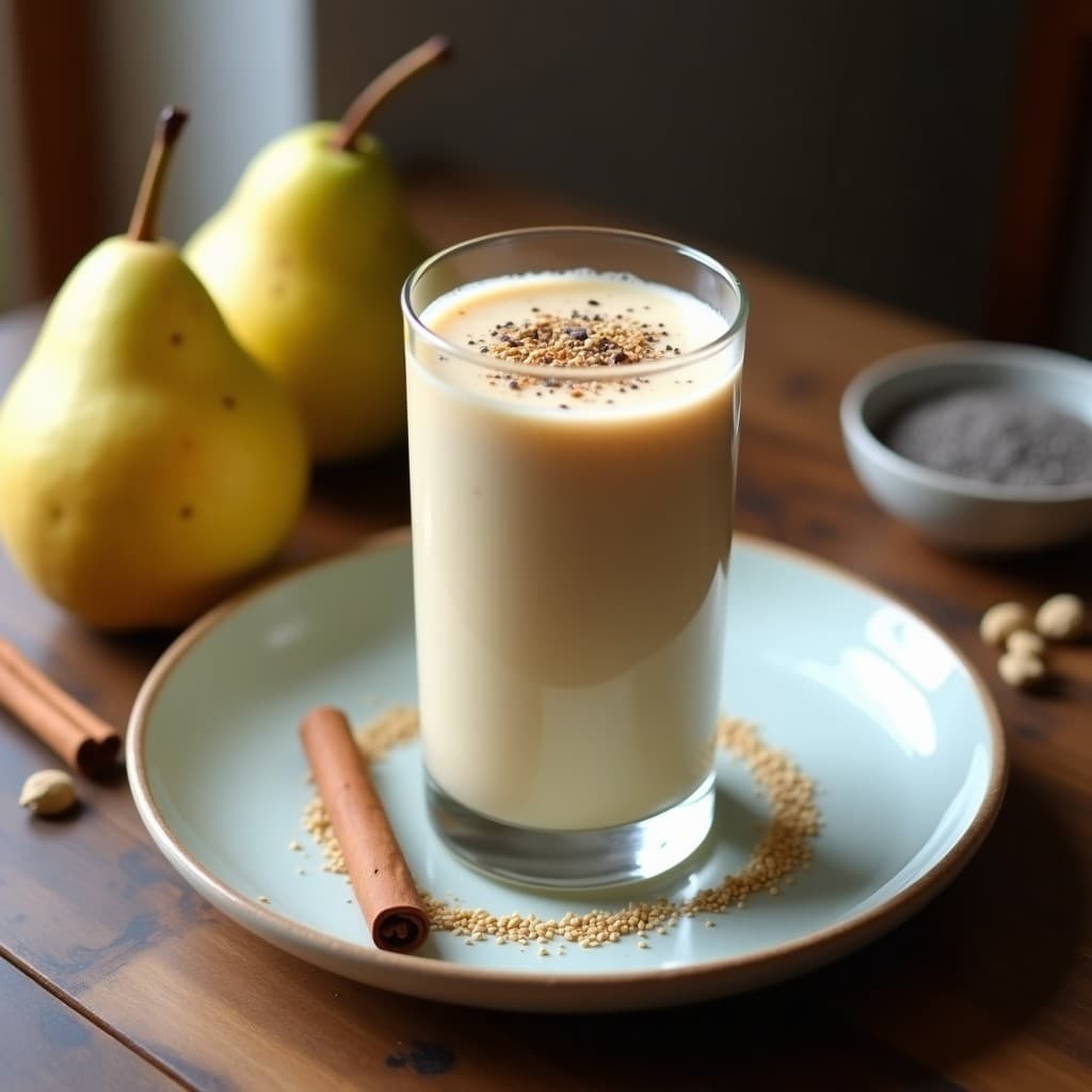 Smoothie de Pera y Kardamomo con Leche de Avena: Bebida Digestiva y Relajante