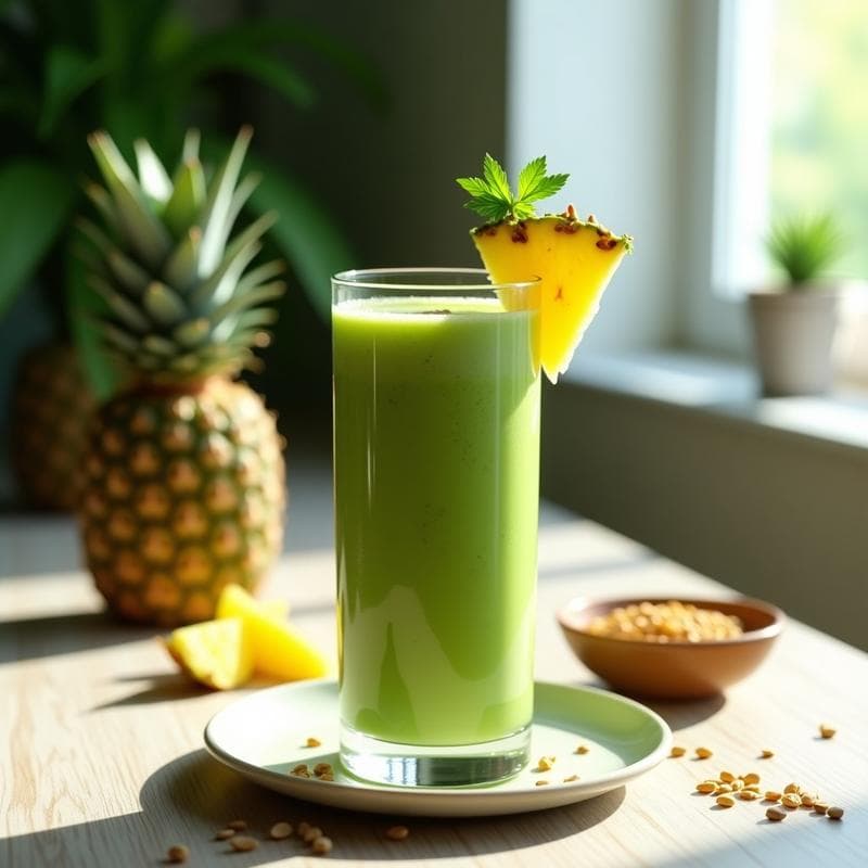 Smoothie de Perejil, Piña y Aloe Vera: Bebida Desintoxicante para la Piel