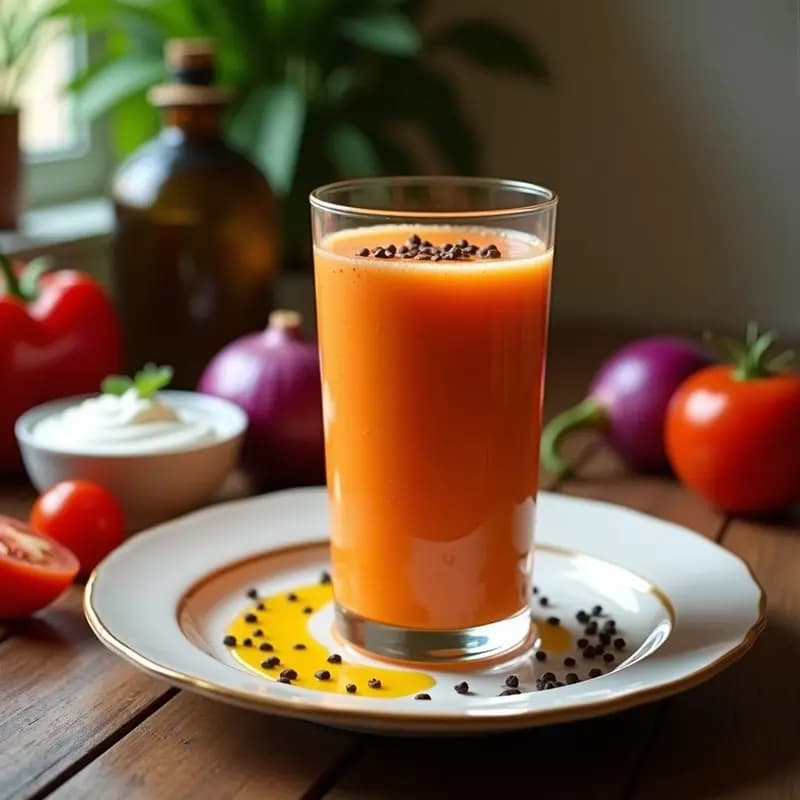 Smoothie de Piperrada y Yogur Griego: Bebida Salada y Energética