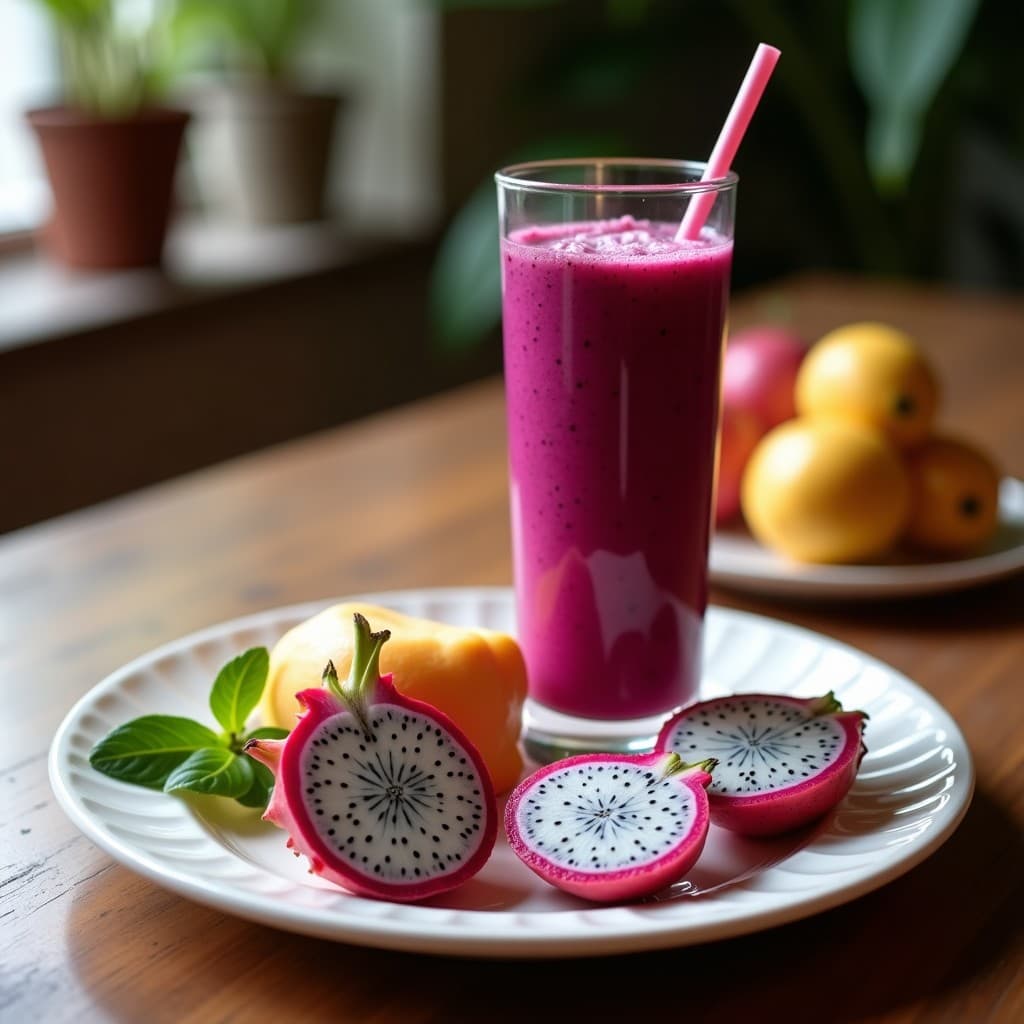 Smoothie de Pitahaya y Chía con Agua de Coco: Bebida Detox y Rica en Electrolitos