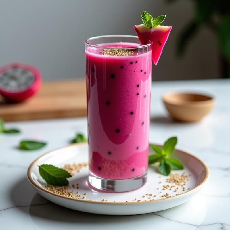 Smoothie de Pitahaya y Jengibre con Semillas de Cáñamo: Bebida Detox y Rica en Omega-3
