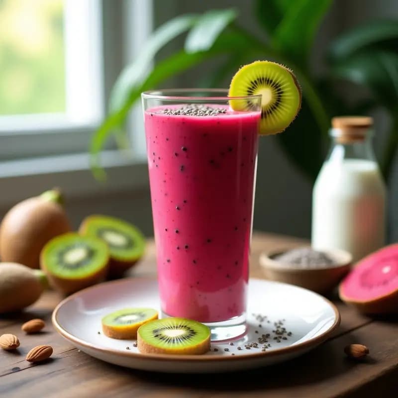 Smoothie de Pitahaya y Kiwi: Bebida Mexicana Antioxidadante y Energética