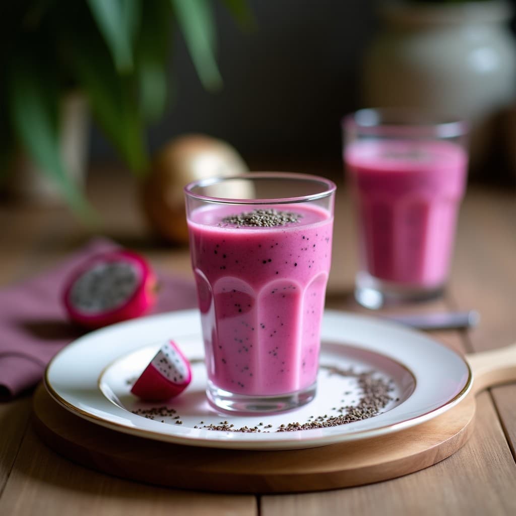 Smoothie de Pitahaya y Leche de Coco con Semillas de Chía: Desayuno Antioxidante en 5 Minutos