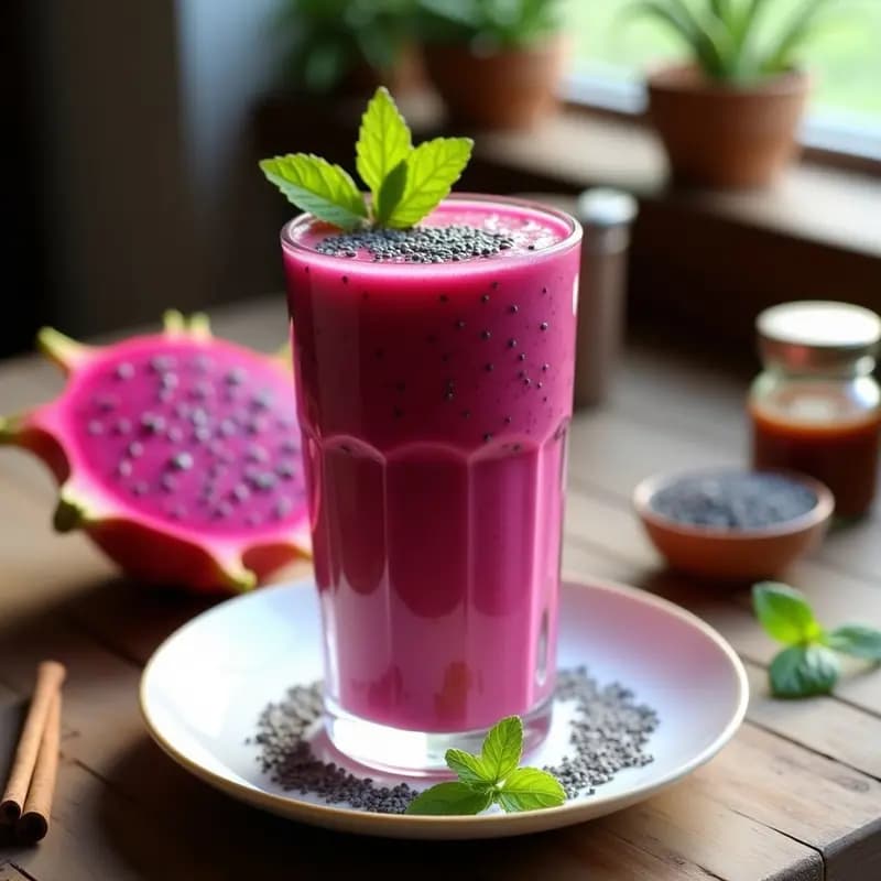 Smoothie de Pitaya y Chía: Bebida Mexicana Detox y Energizante para Desayunar
