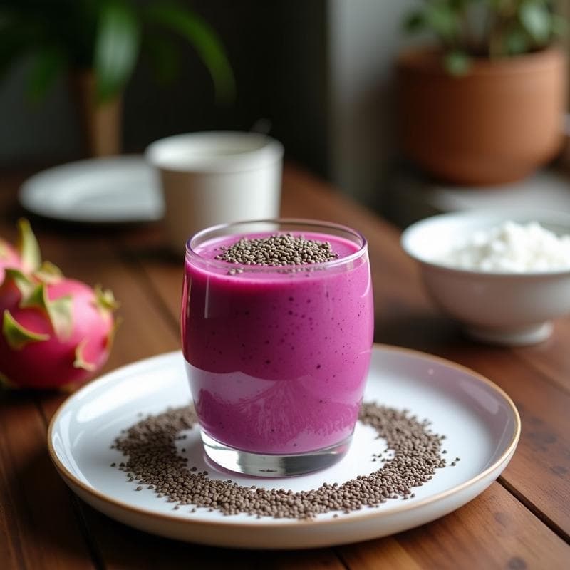 Smoothie de Pitaya y Coco con Semillas de Chía: Bebida Detox y Andreaenergética