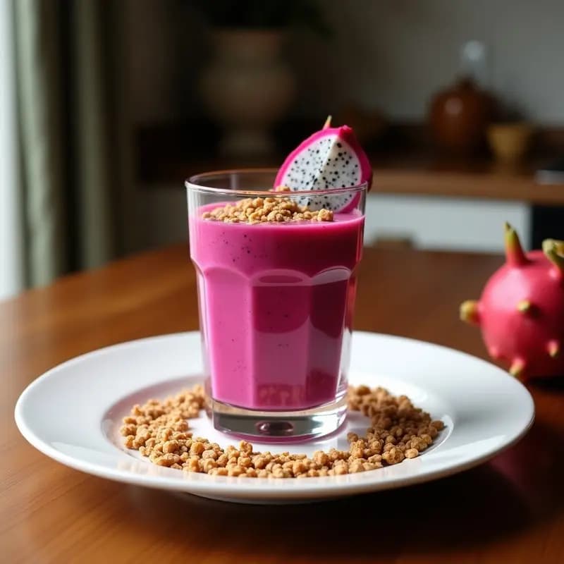 Smoothie de Pitaya y Coco con Toppings de Chía y Granola: Desayuno Detox y Energético
