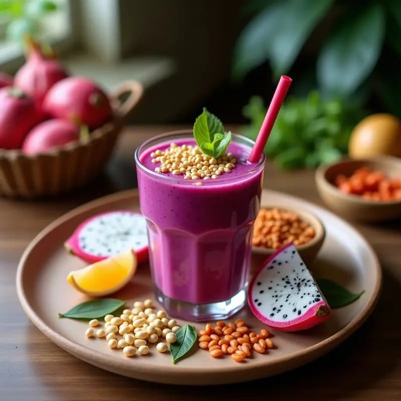 Smoothie de pitaya y coco: Batido rosa antiviral y digestivo