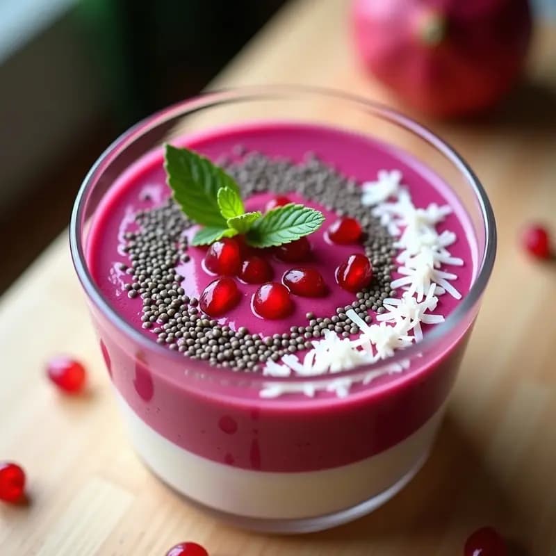 Smothie de Pitaya y Leche de Almendras con Toppings de Semillas de Chía: Desayuno Antiinflamatorio
