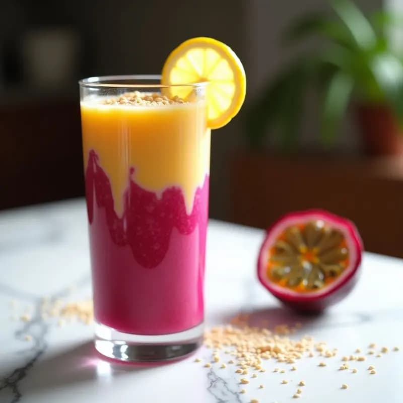 Smoothie de Pitaya y Maracuyá con Semillas de Sésamo: Bebida Antioxidante y Energética en 5 Minutos