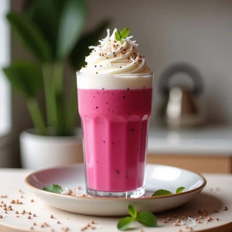 Smoothie de Pitaya y Merengue de Aquafaba: Bebida Vegana y Colorida Alta en Antioxidantes