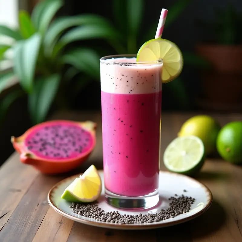 Smoothie de Pitaya Rosa y Guanábana: Bebida Tropical Sin Azúcar y Detox