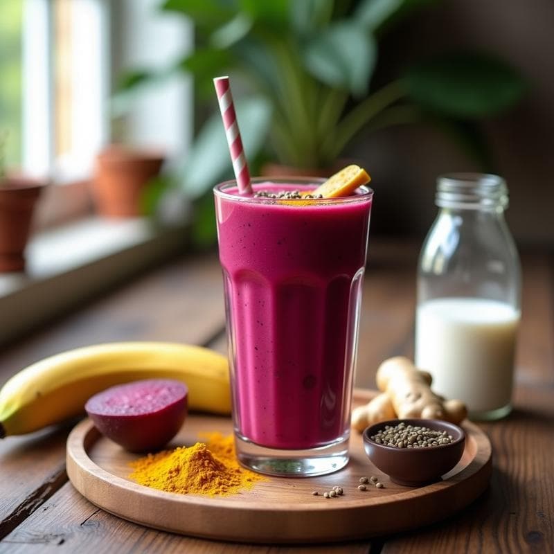 Smoothie de Remolacha y Cúrcuma Antiinflamatorio: Receta Express para Energía Diaria
