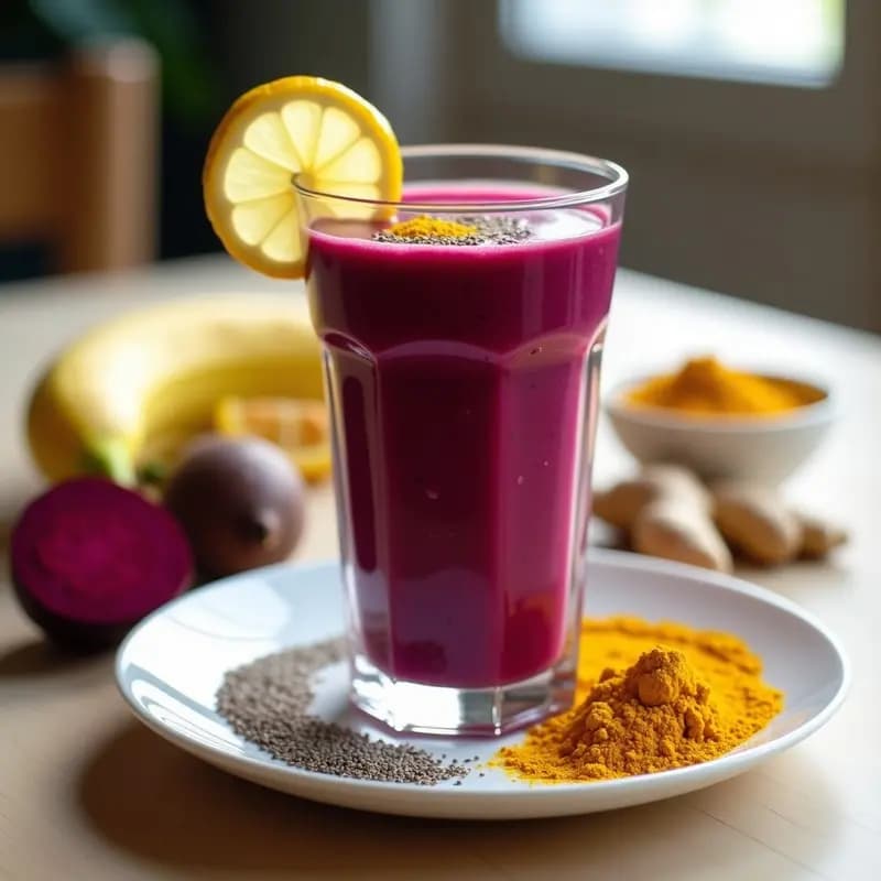 Smoothie de Remolacha y Cúrcuma: Receta Desintoxicante en 5 Minutos con Alto Poder Antiinflamatorio