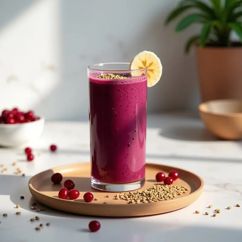 Smoothie de Remolacha, Cóctel de bayas Goji y Semillas de Hemp: Bebida Energética Antioxidante
