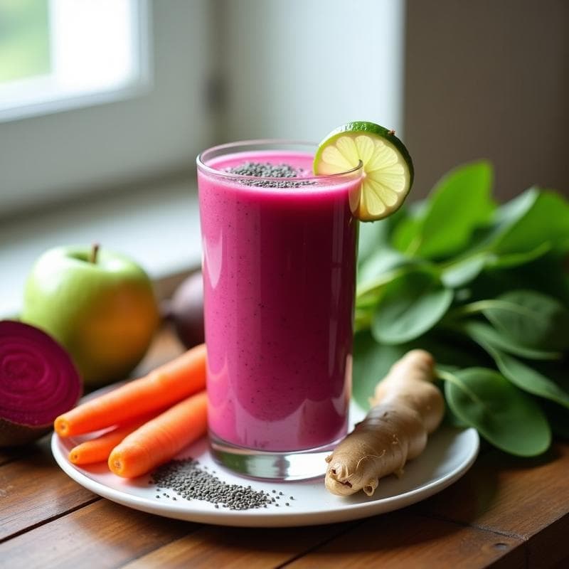 Smoothie de Remolacha y Jengibre: Receta Antiinflamatoria en 5 Minutos para Energía Diaria