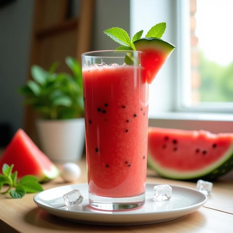 Smoothie de sandía y menta con chía: bebida refrescante baja en calorías para el verano