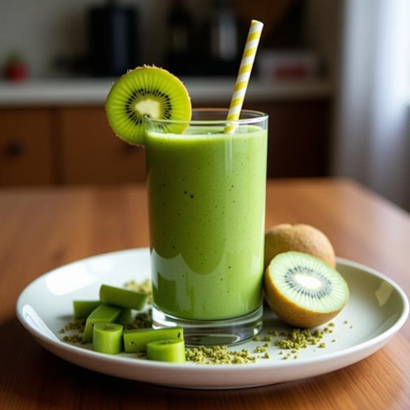 Smoothie de Spirulina y Kiwi: Bebida Verde Detox y Rica en Hierro