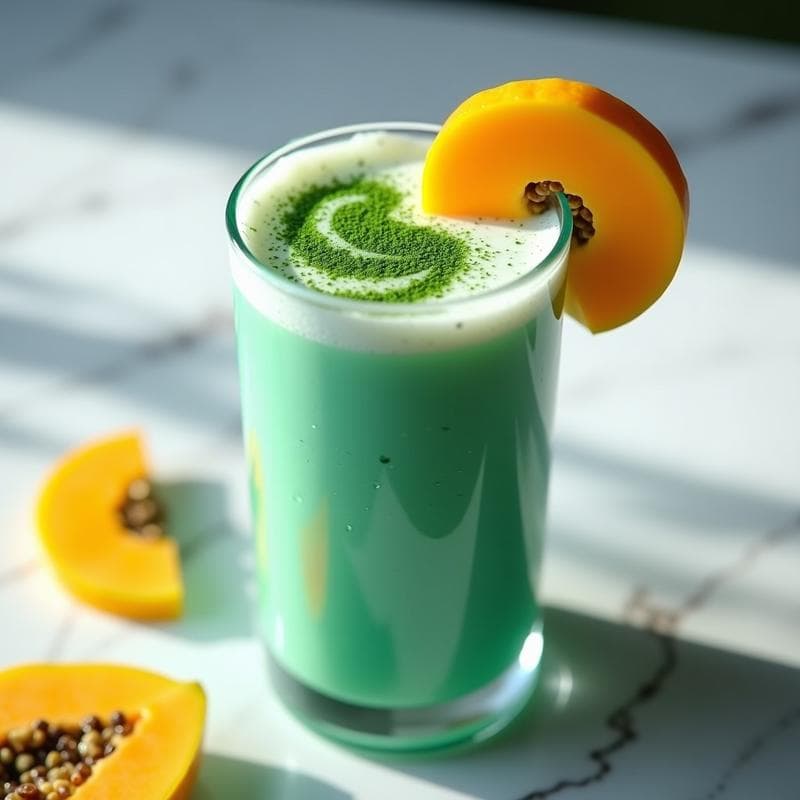 Smoothie de Algae Spirulina y Leche de Camello: Bebida Energética para Deportistas Sin Lactosa