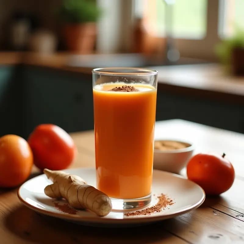 Smoothie de Tamarillo y Jengibre con Leche de Avena: Bebida Andina Energizante